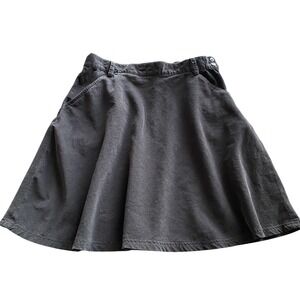 Eddie Bauer Skirt Size 14 Waist 31" Black Corduroy A-Line Pockets 90s y2k retro